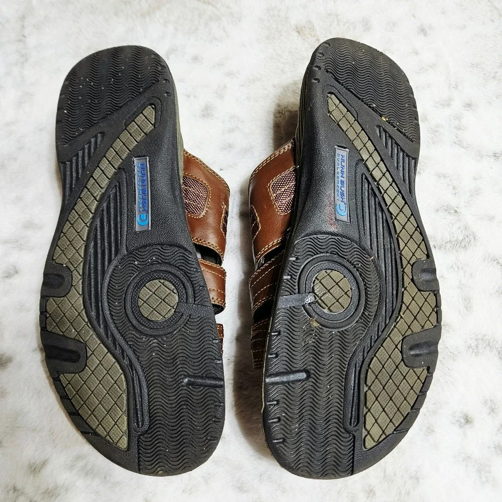 Nunn Bush Brown Dual Comfort Slide Sandals 11M 84416-221 Gorpcore Dad Core